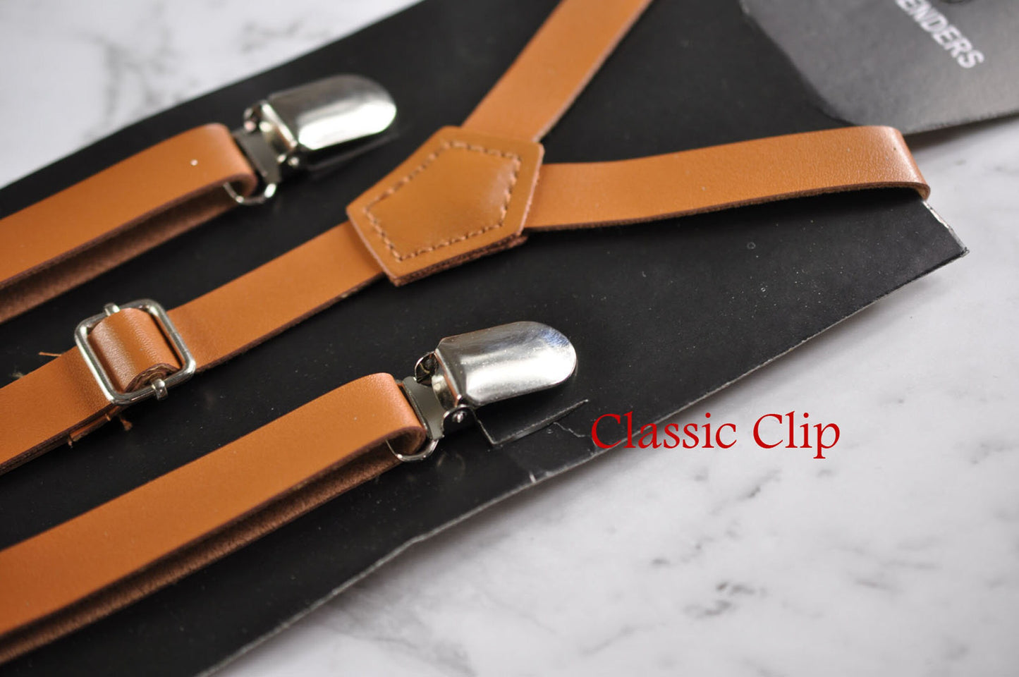 Boy Blue Light Blue Pale Blue Cotton Bow tie + Tan Brown Faux Leather Suspenders Braces for Baby infant / Boy Kids / Youth Teenage / Men