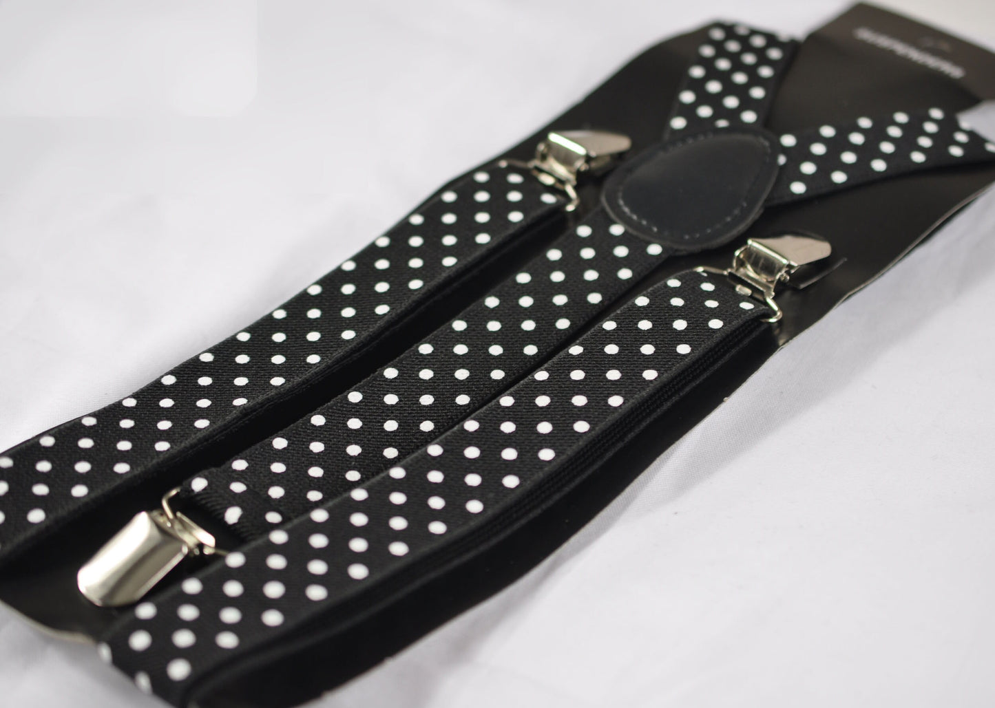 Black White Spots & Stripes Dots Pattern Bow Tie + Matched Elastic Suspenders Braces Baby infant Toddler / Boy Kids / Youth Teenage / Adult