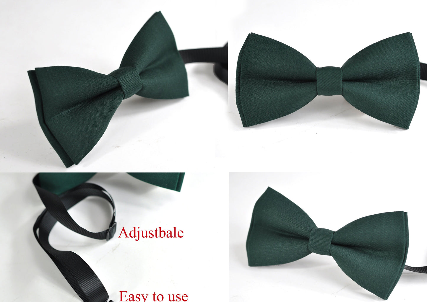 Dark Emerald Green / Burgundy Red Cotton Bow tie + matched Suspenders Braces for Baby infant Toddler / Boy Kids/ Youth Teenage / Men Wedding