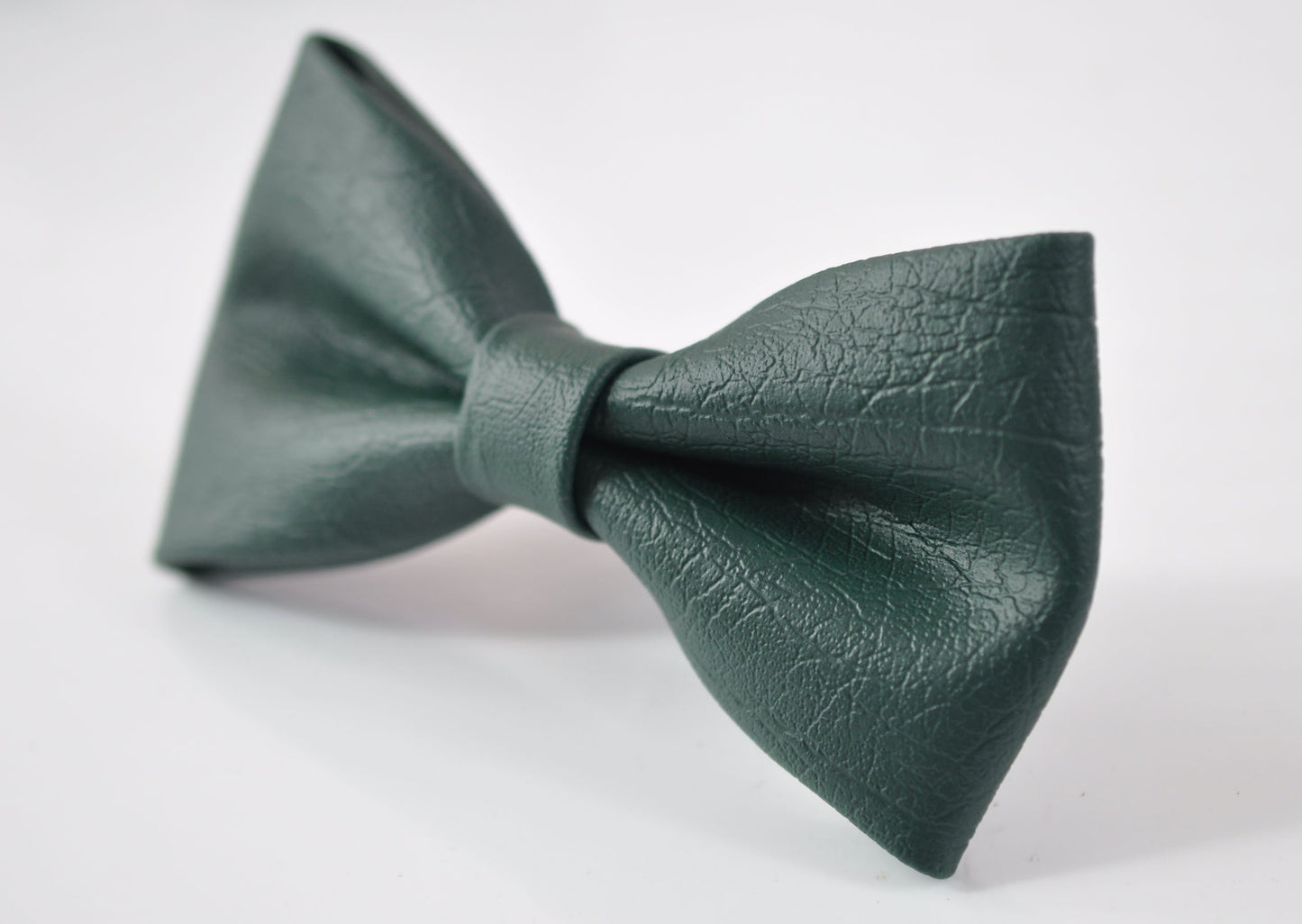 Dark Emerald Hunter Green or Green + Gold 2 Layesr Faux Leather Bow tie for Men / Youth Teenage / Boy Kids / Baby Infant Toddler