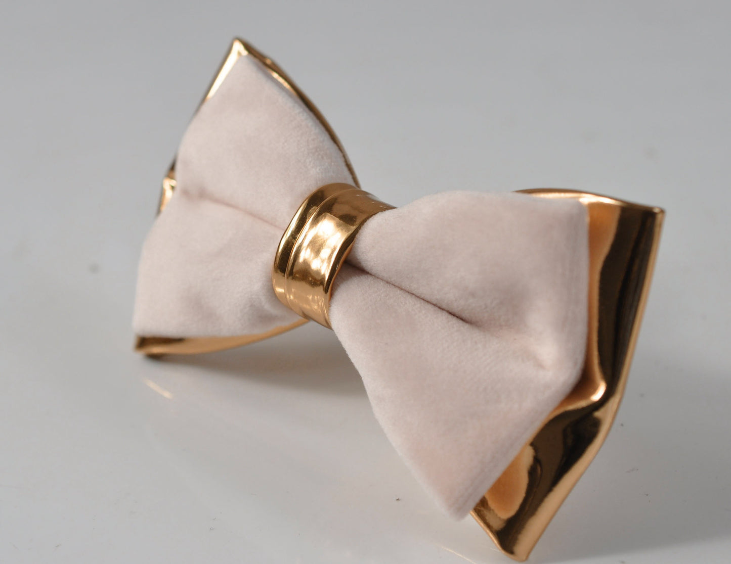Baby Pink Velvet Rose Gold Faux leather Bow tie + Black Elastic Suspenders braces for Adult Men / Youth Teenage / Boy Kids / Baby Infant