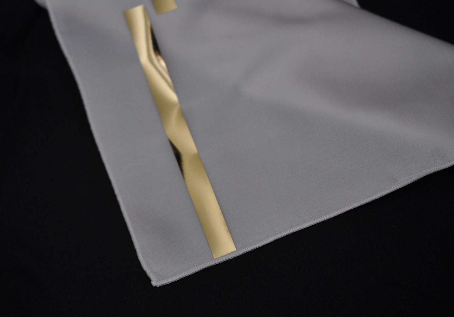 Mene White and Gold Velvet Faux Leather 2 Layers Bow tie + Silk Gold and White Pocket Sqaure Formal Hanky Handkerchief Set