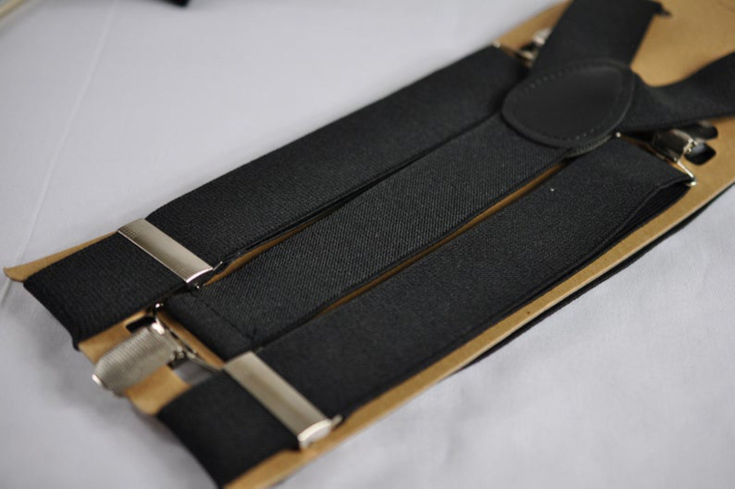 White Velvet & ROSE Gold Faux Leather Bow tie + 35mm Black Elastic Suspenders Braces for Men Adult Wedding