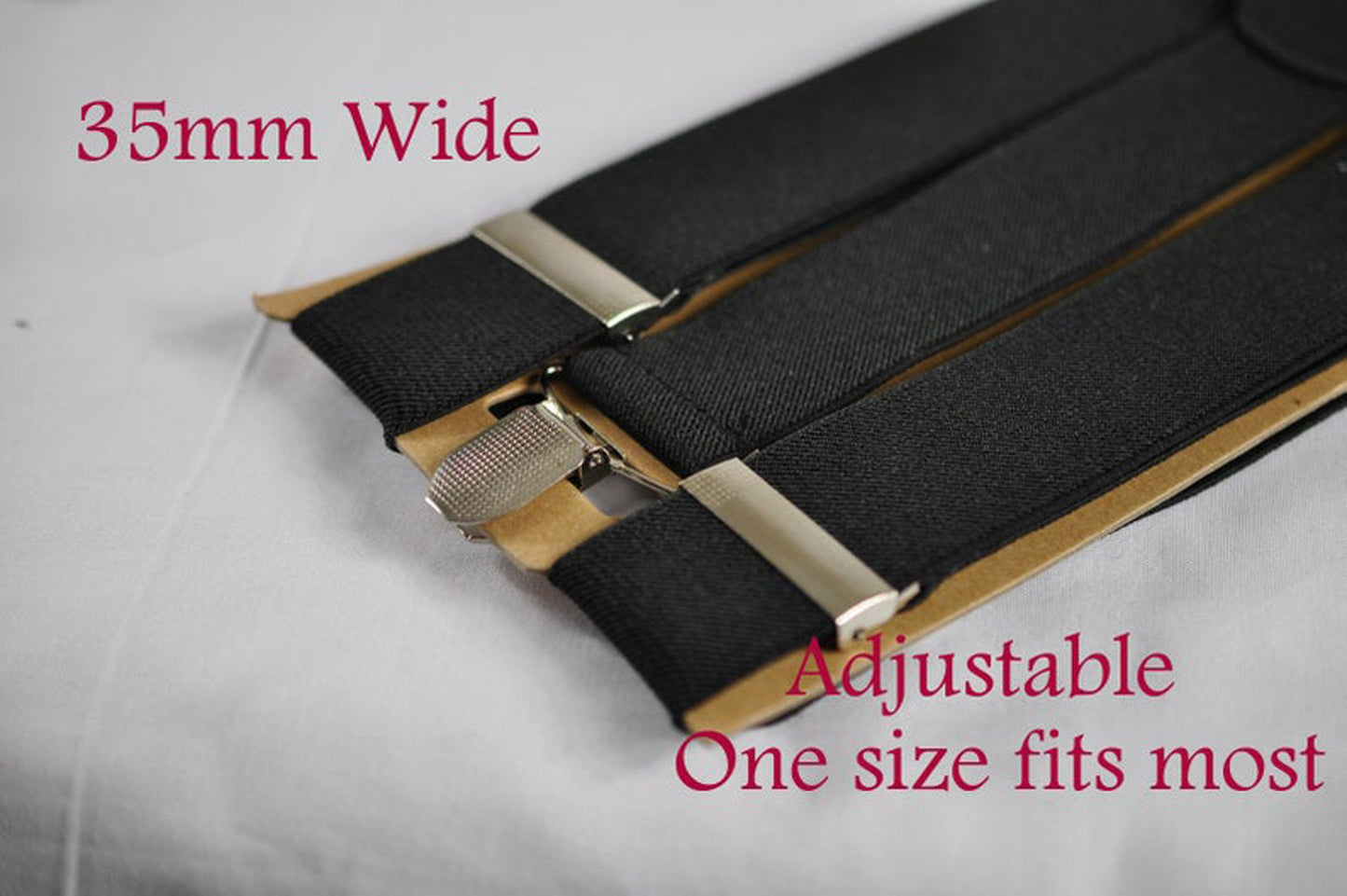 White Velvet & ROSE Gold Faux Leather Bow tie + 35mm Black Elastic Suspenders Braces for Men Adult Wedding