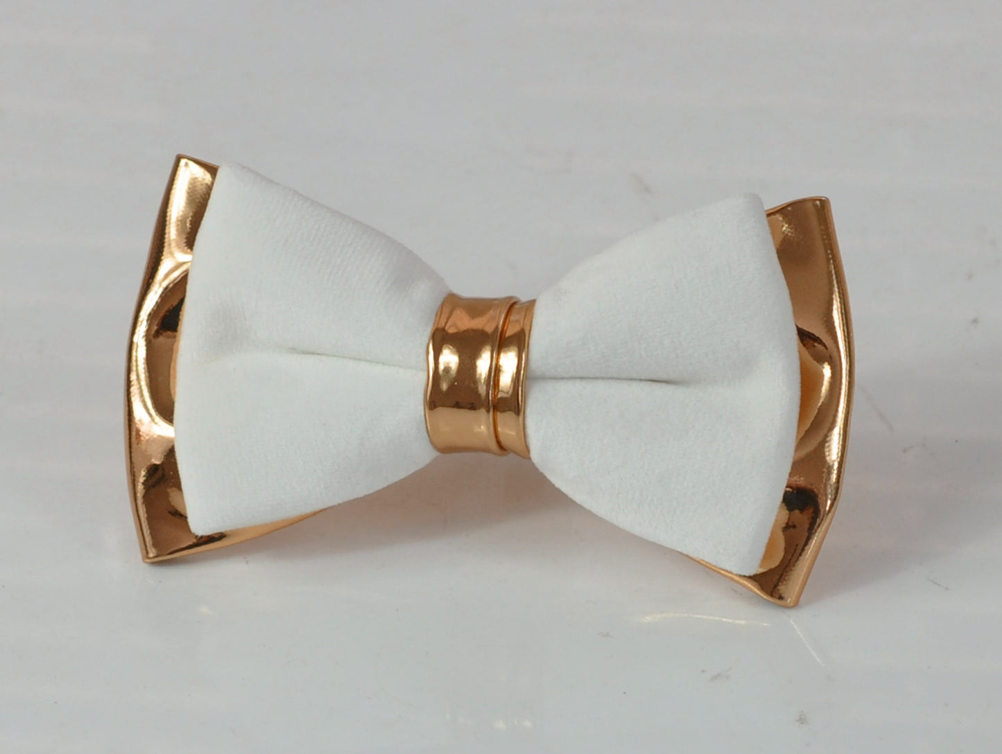 White Velvet & Rose Gold Faux Leather Bow tie + BLACK Elastic suspenders braces Men Adult / Youth Teenage / Boy Kids / Baby infant