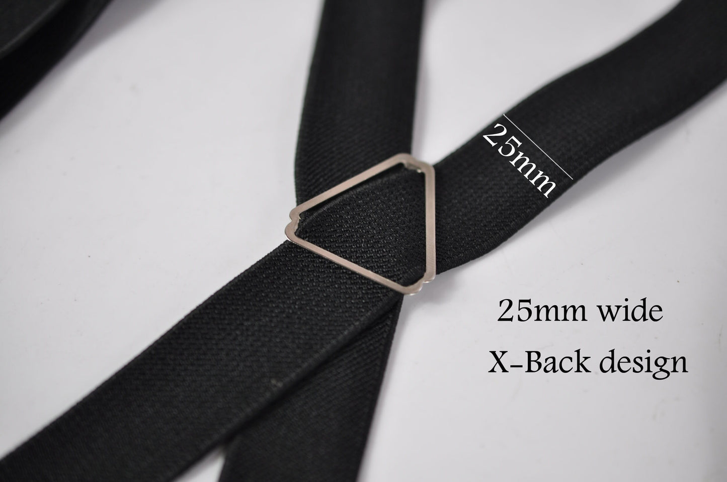 Unisex Black 25mm 2.5cm Wide X-Back 4 Clips Adjustable Pants Elastic Suspenders Braces Baby infant Toddler / Boy Kids / Youth / Adult Men