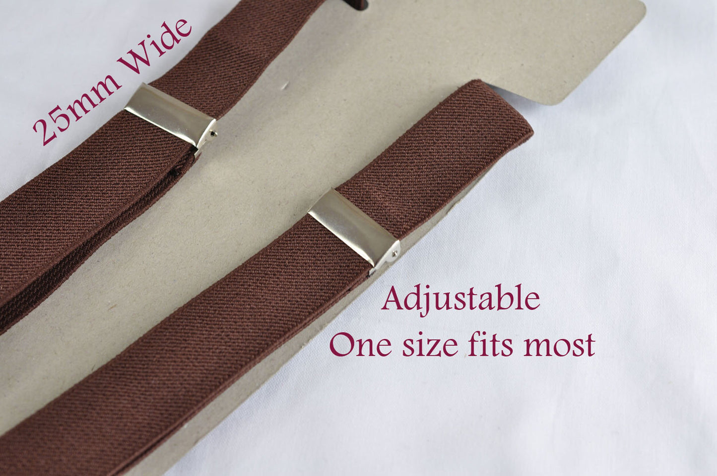Brown Elastic Adjustable Suspenders Braces for Men Adult / Youth Teenage / Boy Kids / Toddler infant Baby