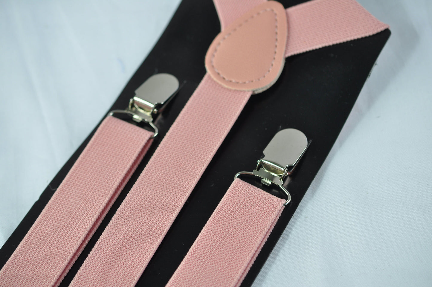 Dusty Pink Vevlet and Gold Faux Leather Bow tie + Matched Elastic Suspenders Baraces for Men / Youth / Boy Kids / Baby Infant Toddler