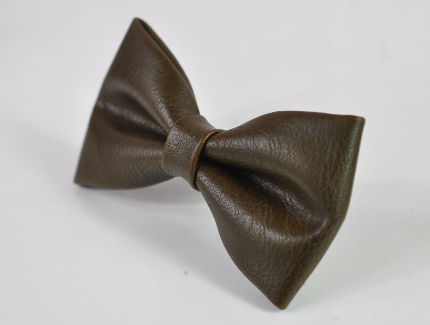 Dark Olive Green Faux Leather Bow tie + Army Green Elastic Suspenders Braces for Baby infant Toddler / Boy Kids / Youth Teenage / Adult Men