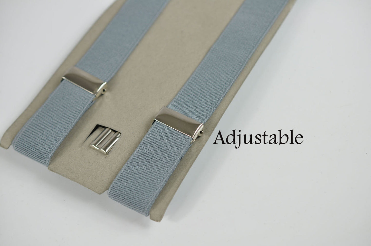 Silver Grey Velvet Rose Gold Faux Leather Bow Tie + Light Grey Elastic Suspenders Braces for Men / Youth / Boy Kids / Baby Infant Toddler