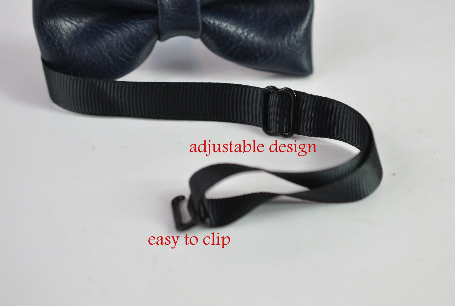 Dark Navy Blue Faux Leather Pretied Bow Tie Bowties Wedding Party for Men Adult / Youth Teenage / Toddler Boy / Baby Infant Toddler