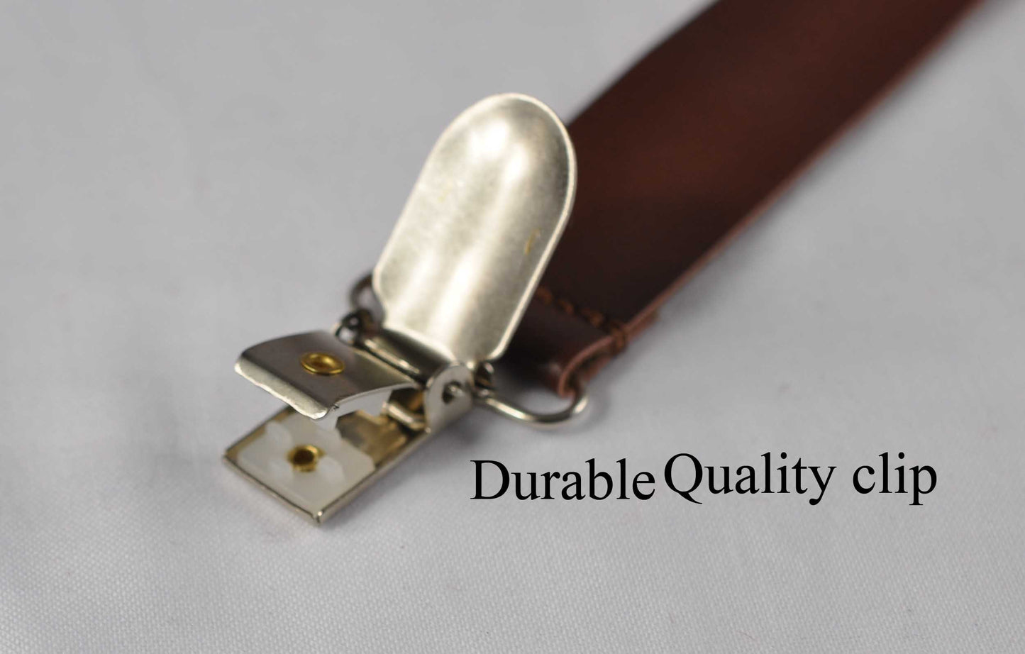 Men Adult Sage Green Cotton + Rose Gold Faux Leather Bow tie + Brown 25mm Wide Faux Leather Adjustable Suspenders Braces