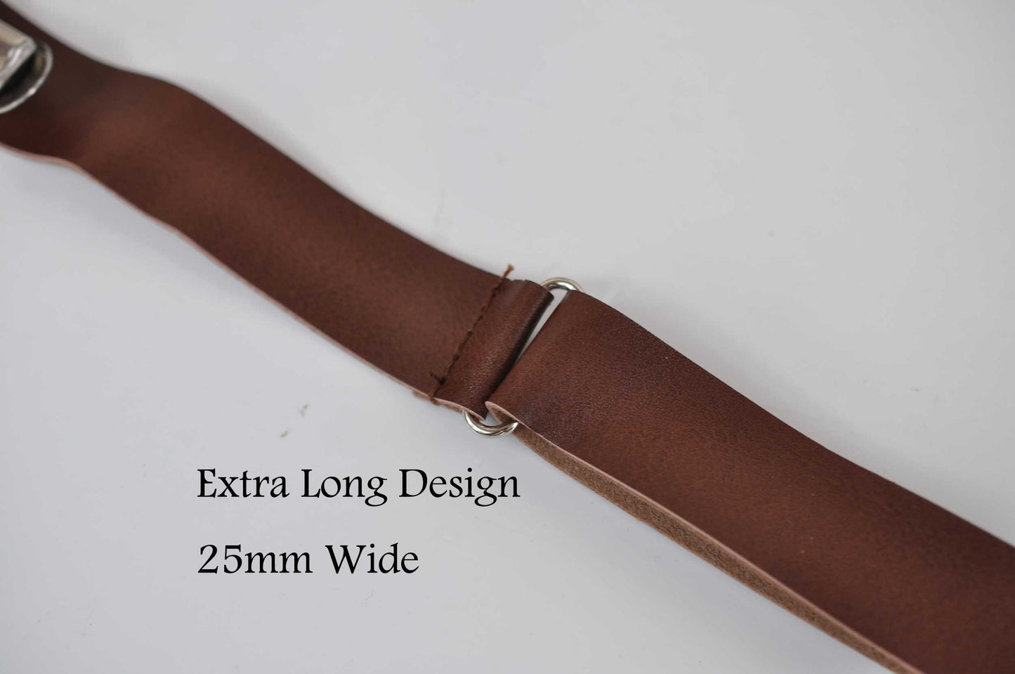 Men Adult Sage Green Cotton + Rose Gold Faux Leather Bow tie + Brown 25mm Wide Faux Leather Adjustable Suspenders Braces
