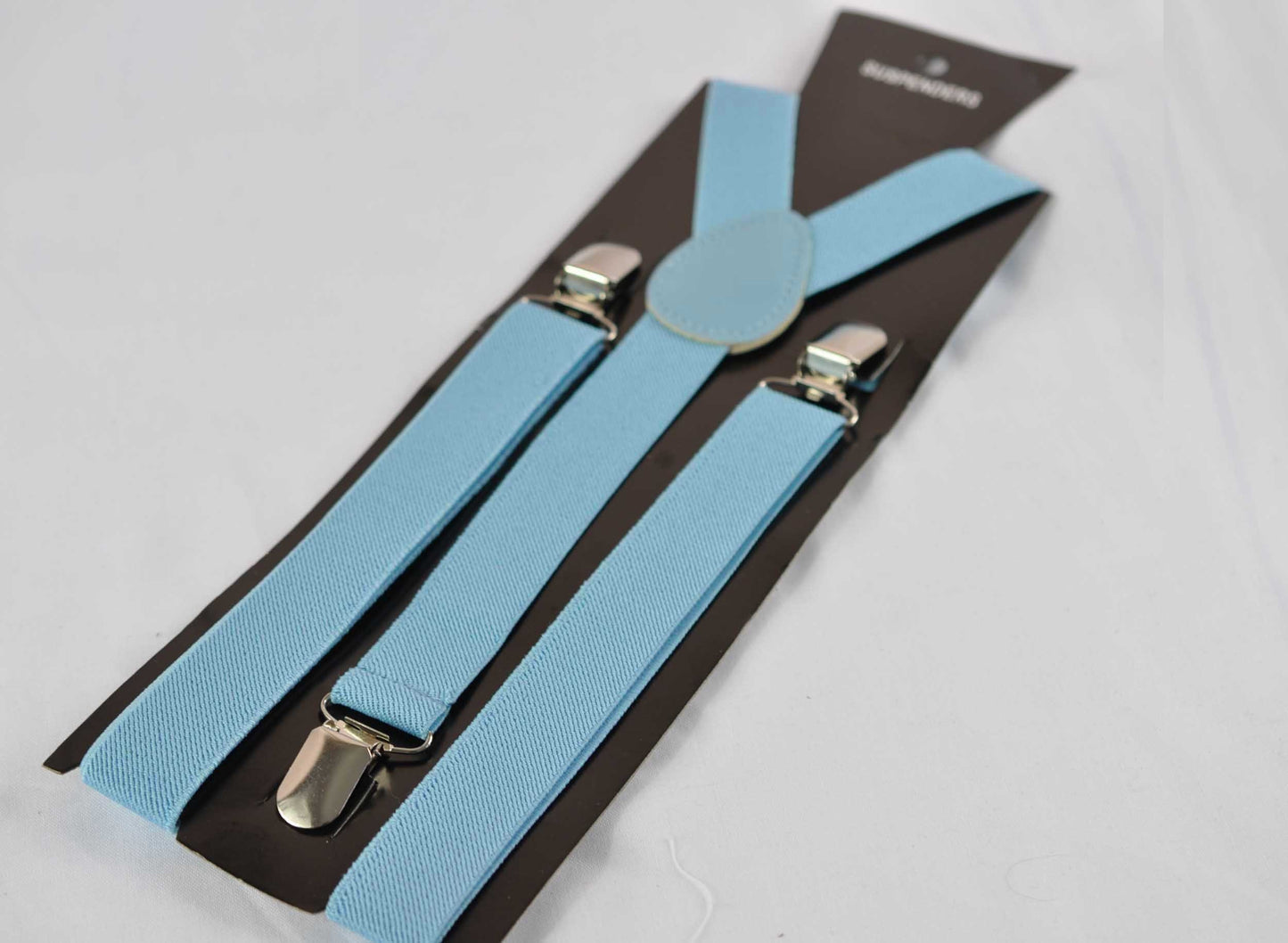 Sage Green Cotton Gold Faux Leather Bow Tie + Light Blue Elastic Suspenders Braces for Men / Youth Teenage / Boy Kids / Baby Infant Toddler