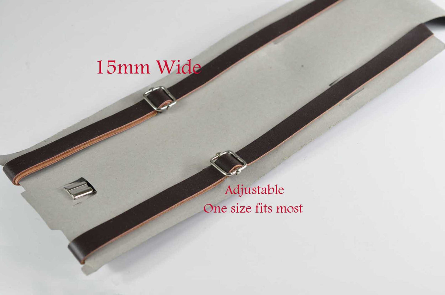 Dark Brown Skinny Narrow Velvet Bow tie + Coffee Skinny faux Leather Suspenders Braces for Youth Teenage / Boy Kids / Baby Infant Toddler