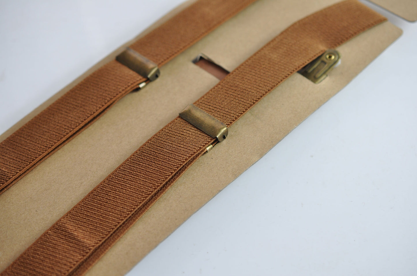 Toffee Brown Faux Leather Bow tie + Matched Elastic Leather Suspenders Braces for Baby infant Toddler / Boy Kids / Youth Teenage / Men