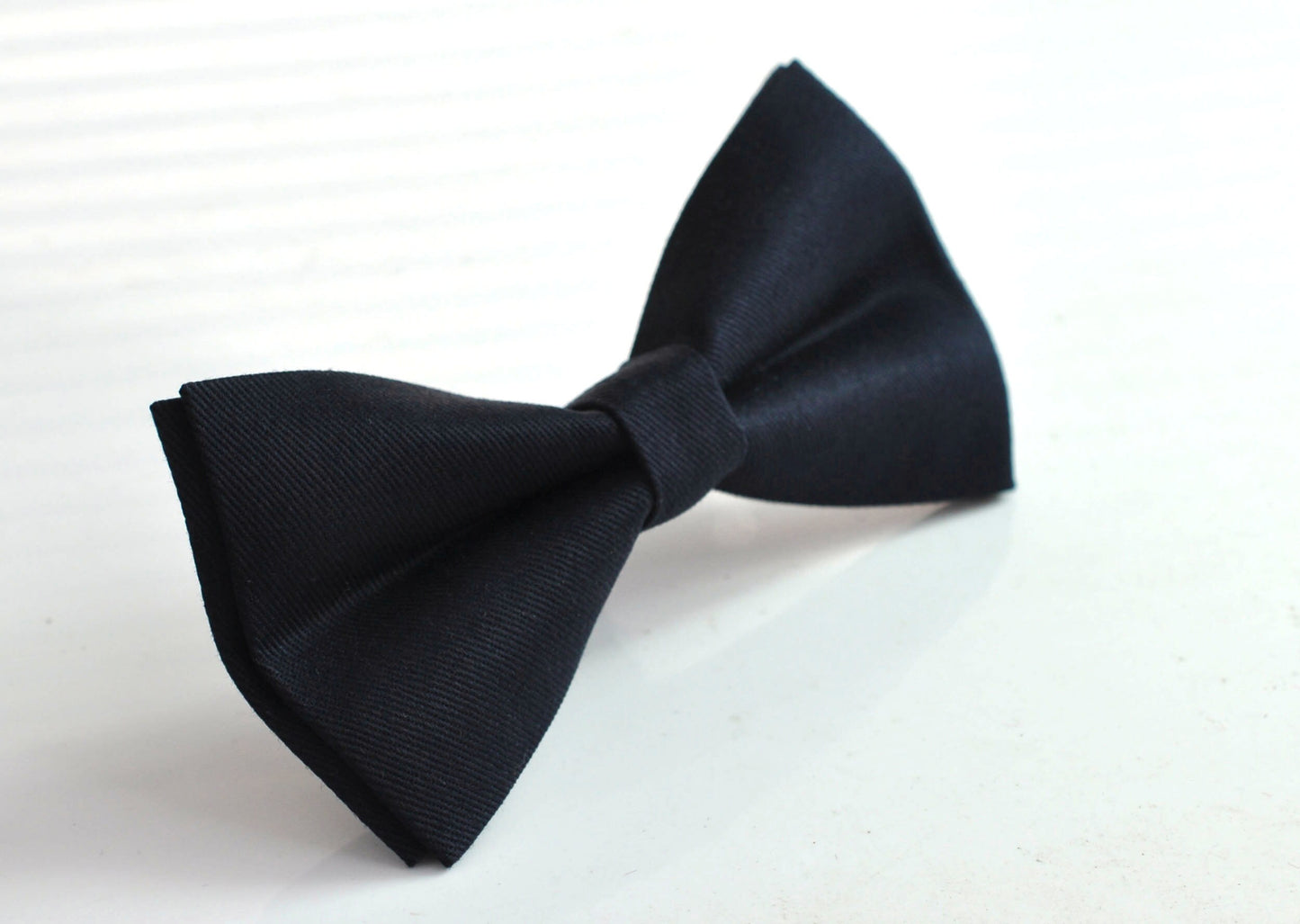 Dark Navy Blue Cotton Bow tie + Toffee Brown Elastic Faux Leather Suspenders Braces for Baby infant Toddler / Boy Kids / Youth / Adult Men