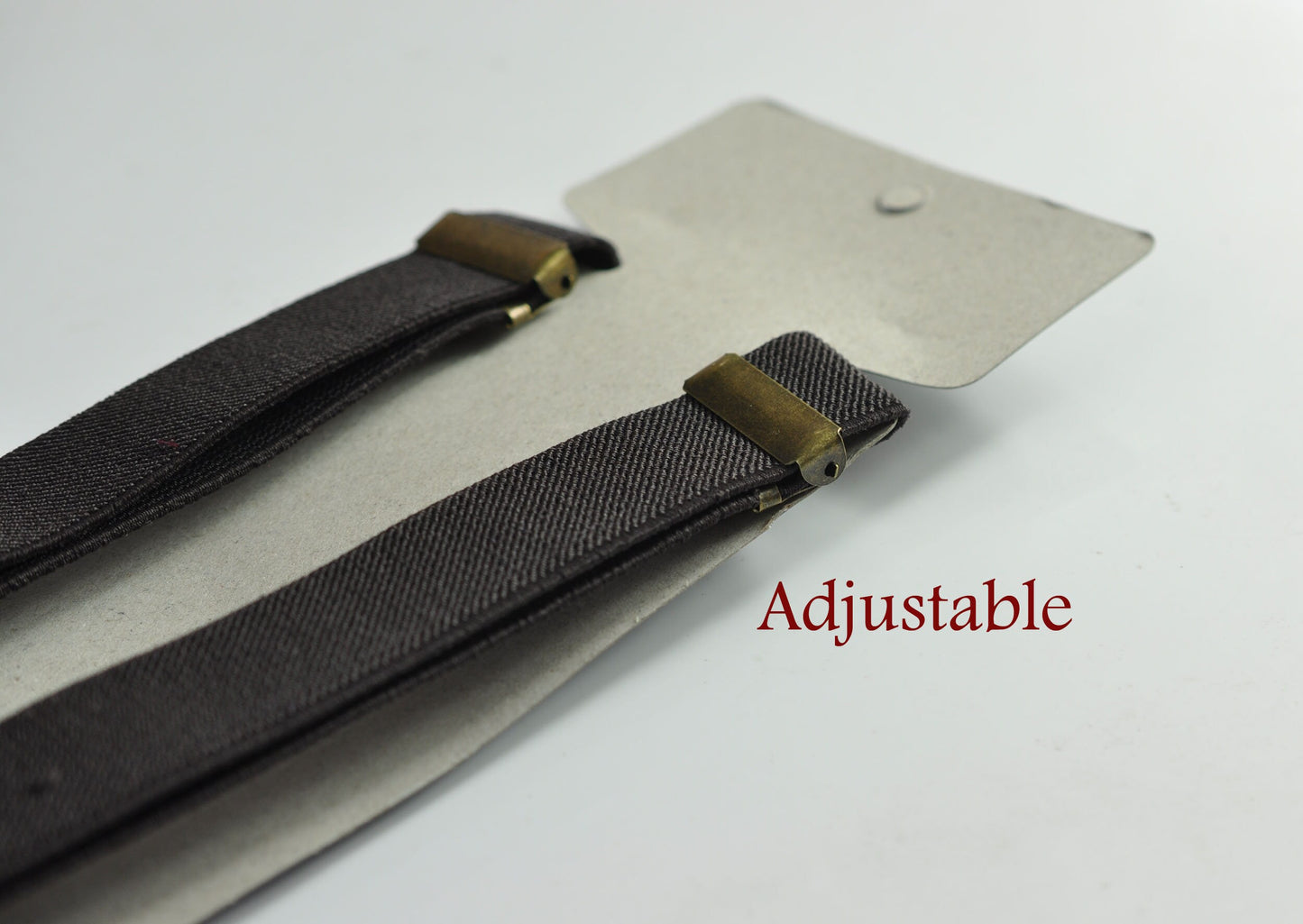 Dark Brown Coffee Chocolate 25MM Elastic Y-Back Suspenders Braces Bronze Metal Clips for Men Adult / Youth / Kids Boy /Toddler Baby Infant