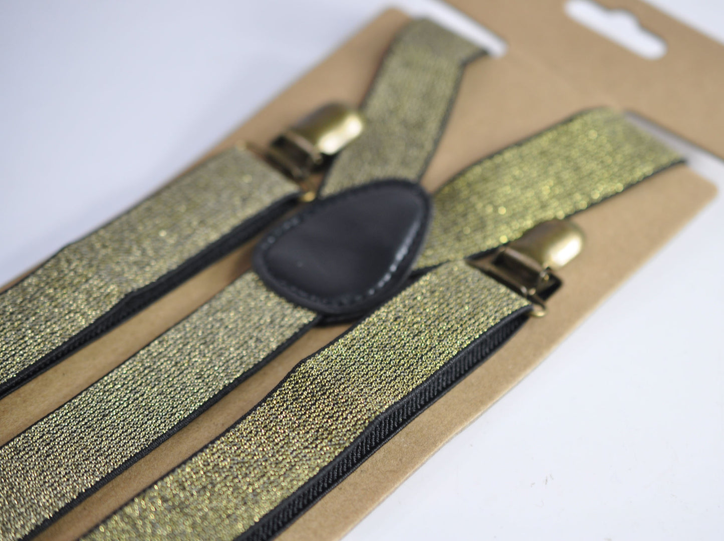 Gingerbread Xmas Christmas Cotton Bow tie + Gold Shining Elastic Suspenders Braces for Men / Youth Teenage/ Boys Kids / Baby Infant Toddler