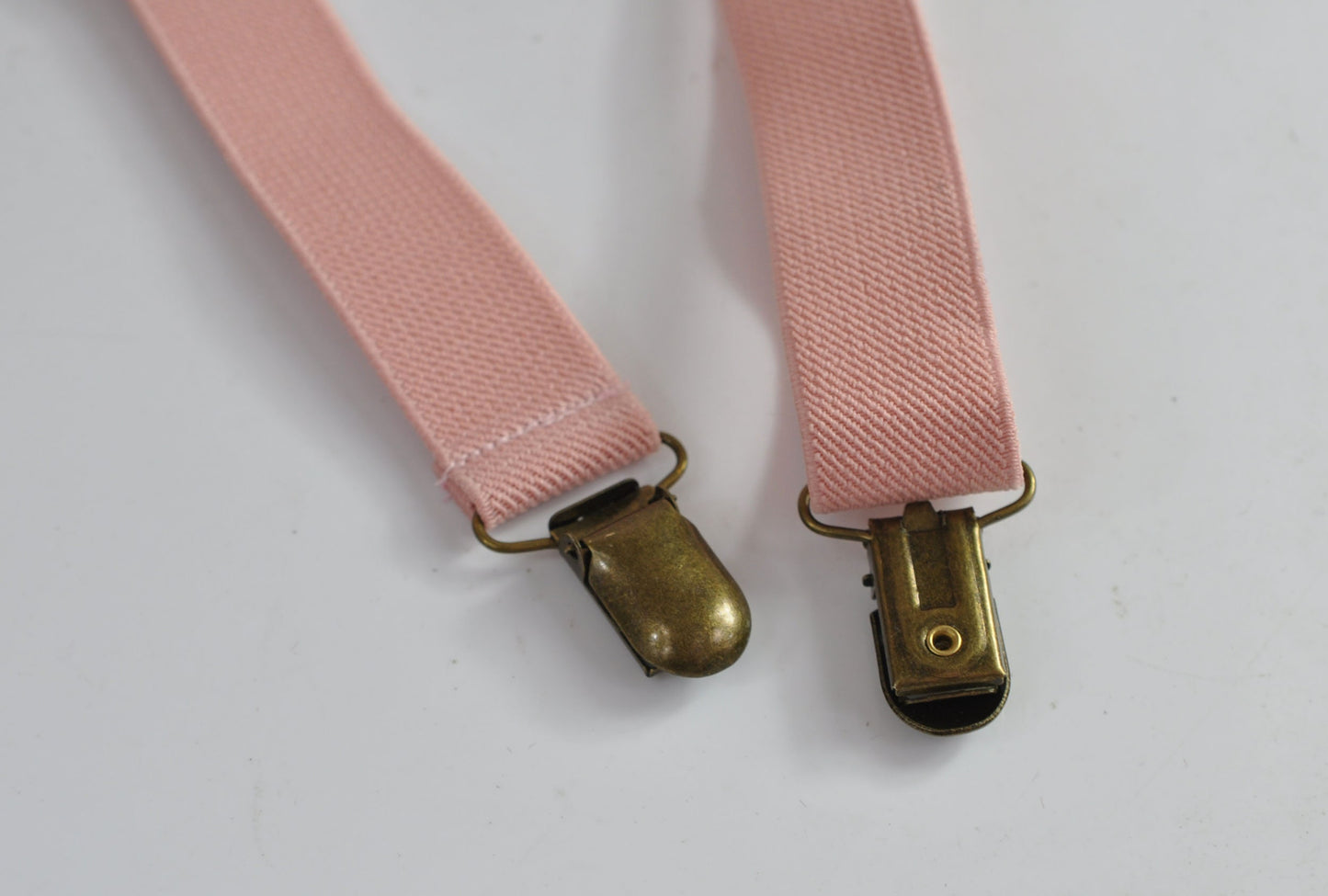 Dusky Dusty Rose Blush Pink 25mm X-back Elastic Suspenders braces Bronze Metal Clips for Men / Youth / Boy Kids / Baby Infant toddler