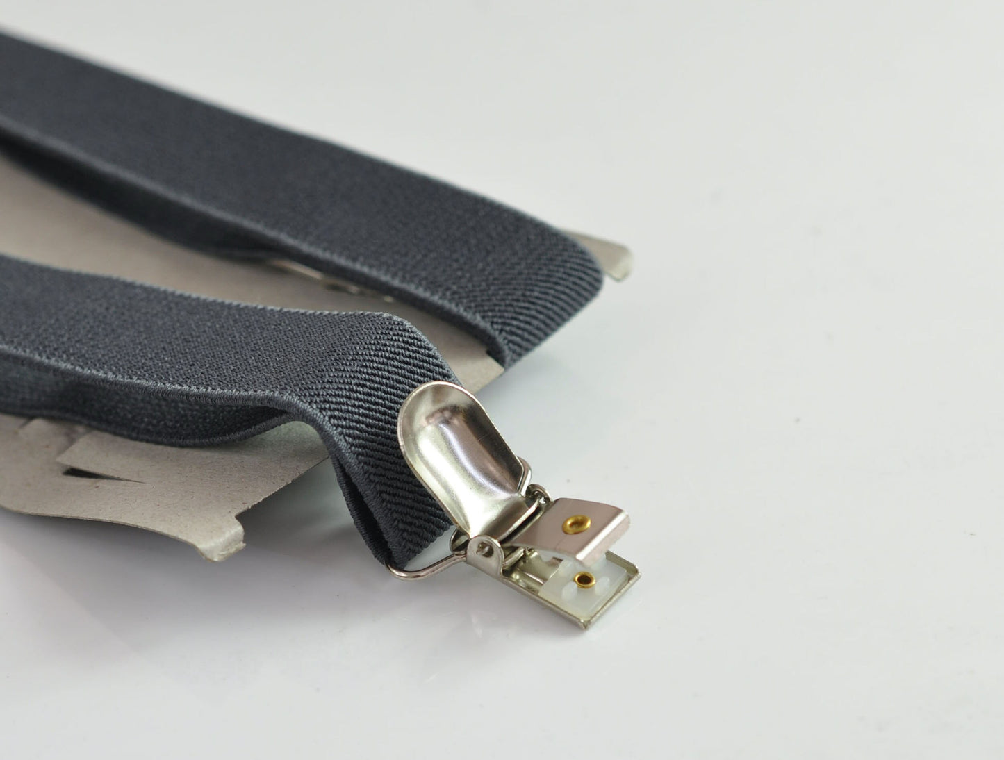 Dark Grey Gray 25MM Elastic Y-Back Suspenders Braces Quality Clips for Men Adult / Youth Teenage / Kids Boy /Toddler Baby Infant