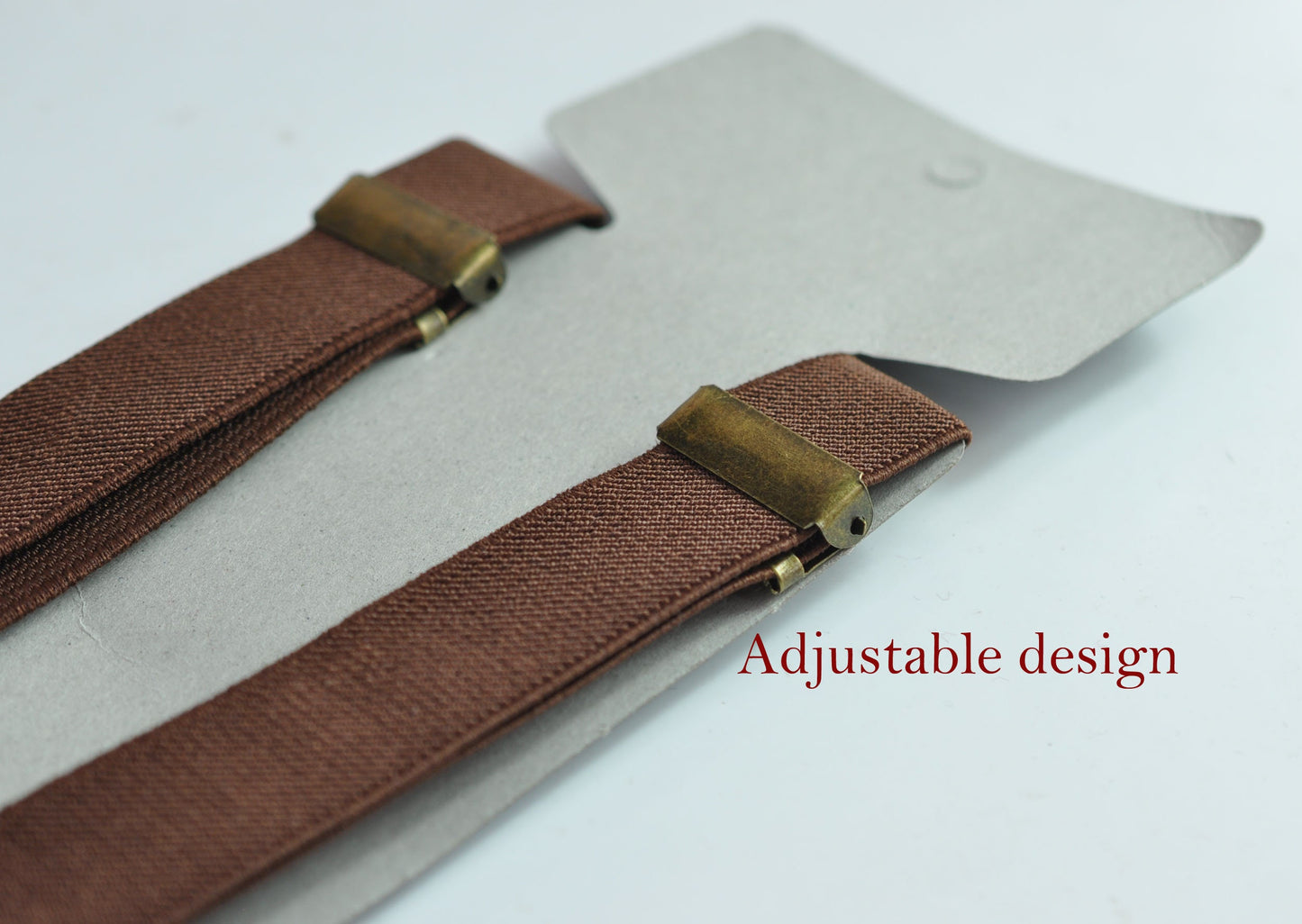 Brown Handmade Cotton Bow tie Bowtie + Brown Elastic Suspenders Braces for Men / Youth Teenage/ Boys Kids / Baby Infant Toddler