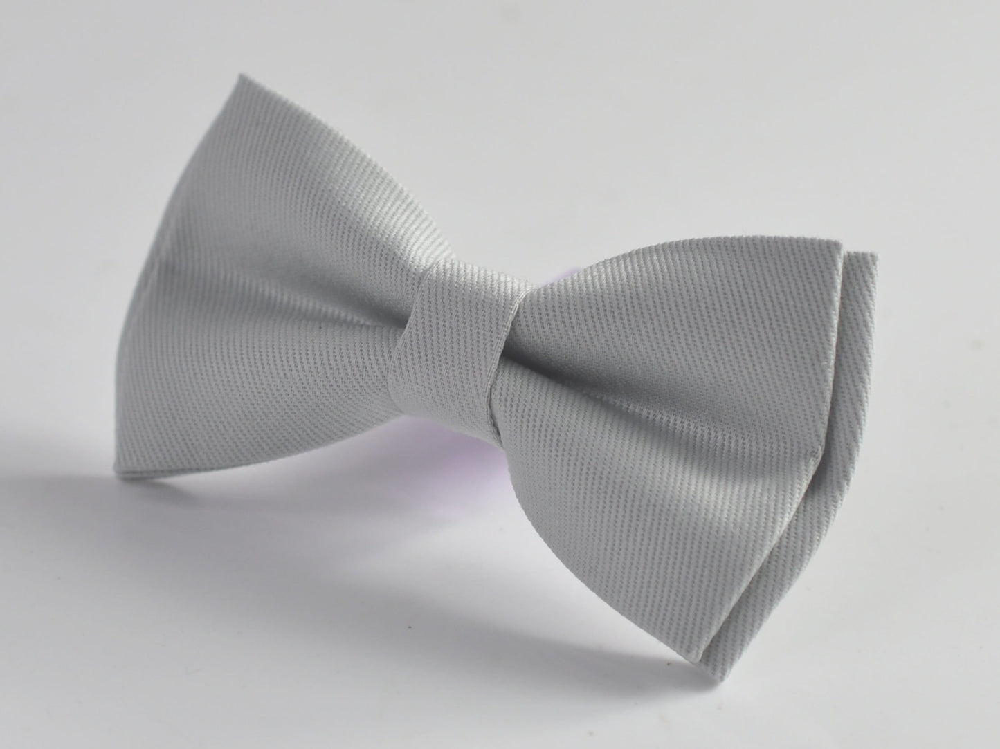 Silver Grey Light Gray Pretied Cotton Bow Tie Bowtie For Men Adult / Youth Teenage / Boy Kids / Infant Toddler Baby