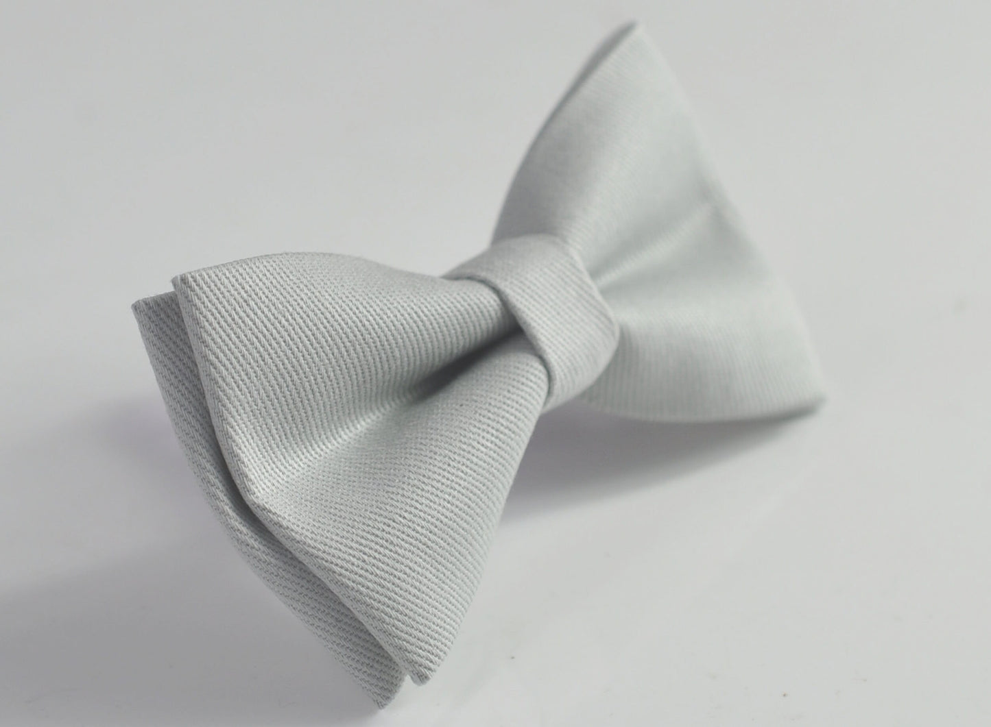 Silver Grey Light Gray Pretied Cotton Bow Tie Bowtie For Men Adult / Youth Teenage / Boy Kids / Infant Toddler Baby