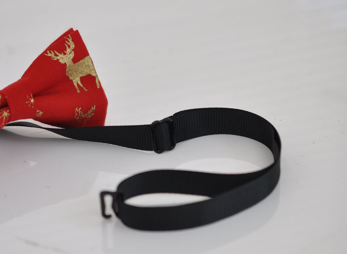 Gold Elk Deer Red Cotton Xmas Christmas Pretied Bow Tie for Men Adult / Youth Teenage / Boy Kids / Baby Infant Toddler