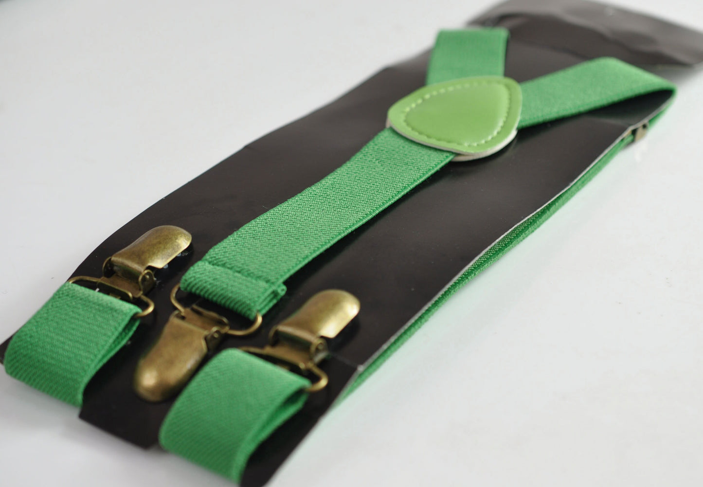 Ever Green Evergreen 25MM Elastic Y-Back Suspenders Braces Bronze Metal Clips for Men Adult / Youth / Kids Boy /Toddler Baby Infant