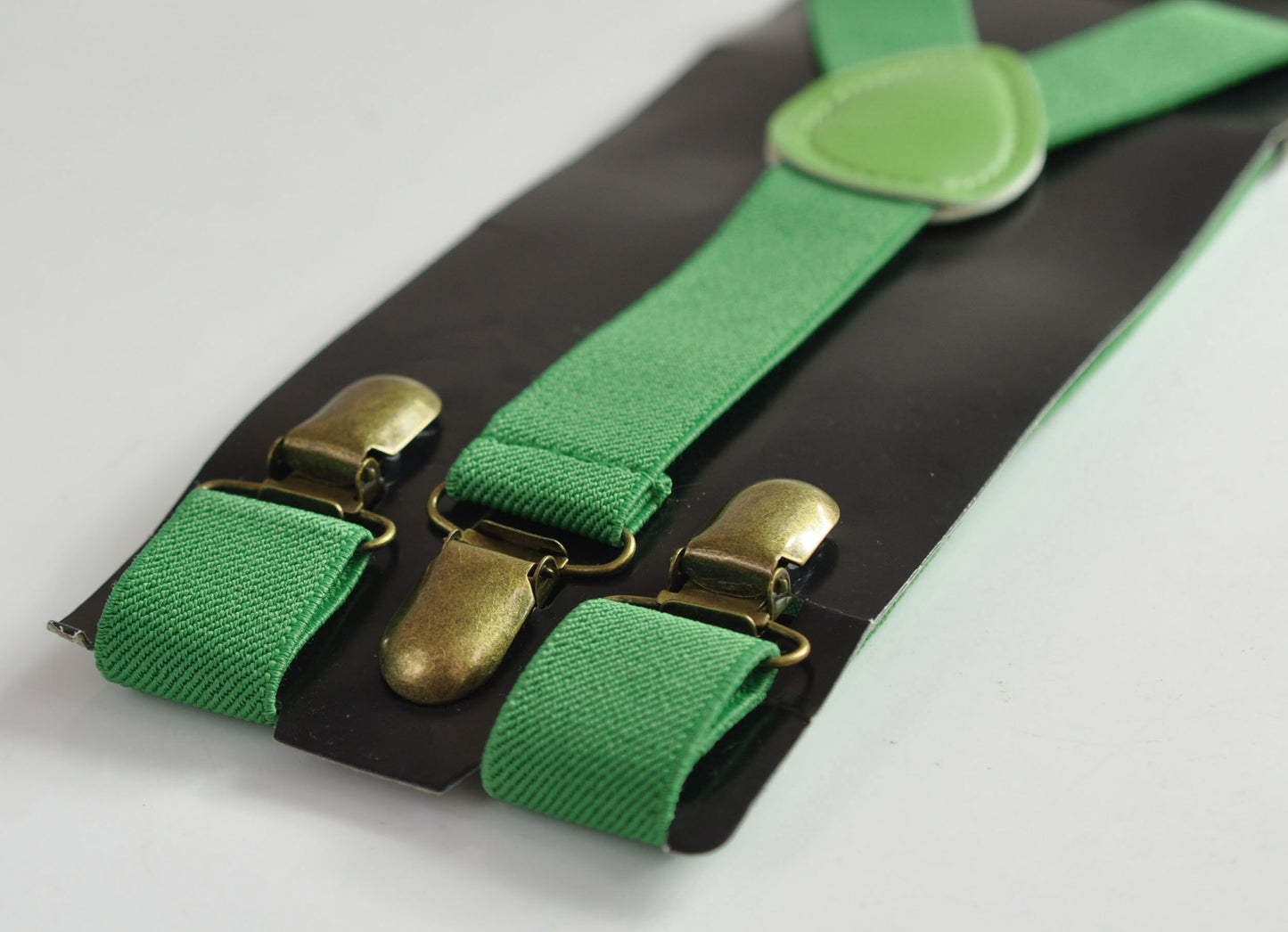 Ever Green Evergreen 25MM Elastic Y-Back Suspenders Braces Bronze Metal Clips for Men Adult / Youth / Kids Boy /Toddler Baby Infant