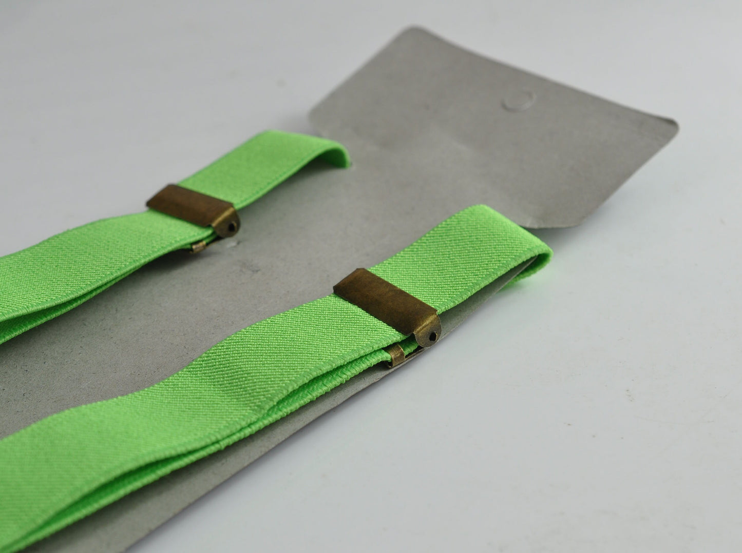 Lime Green 25MM Elastic Y-Back Suspenders Braces Bronze Metal Clips for Men Adult / Youth / Kids Boy /Toddler Baby Infant