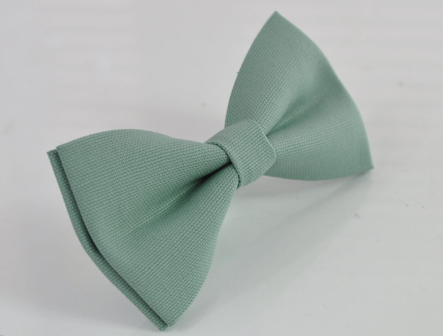 Sage Green Cotton Bow tie + Elastic Suspenders Braces + Pocket Square Hanky Handkerchief for Men / Youth / Boys Kids / Baby Infant