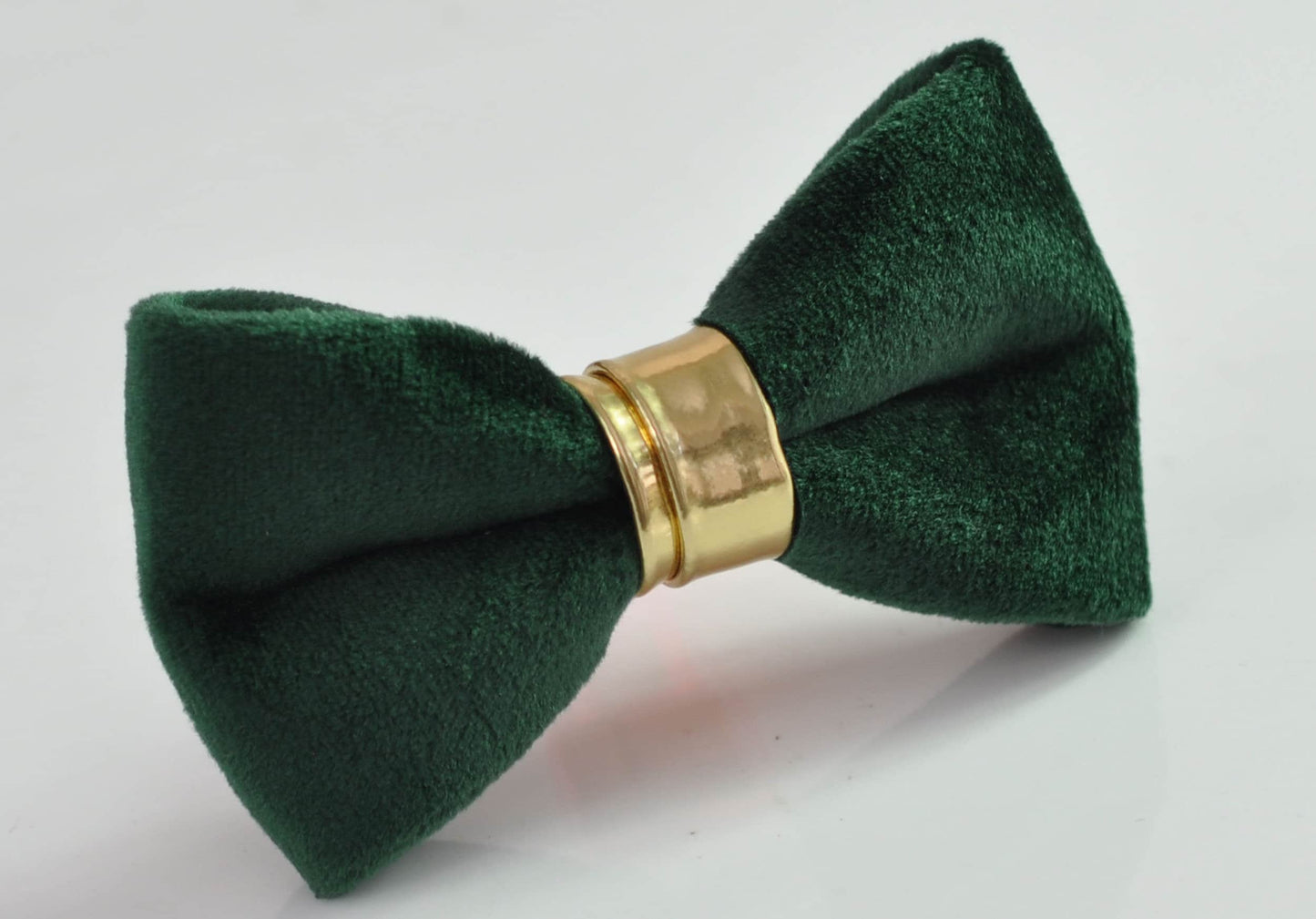 Emerald Green Velvet Gold Faux Leather Bow tie + Tan Brown Elastic Suspenders Braces for Men / Youth / Boys Kids / Baby Infant Toddler