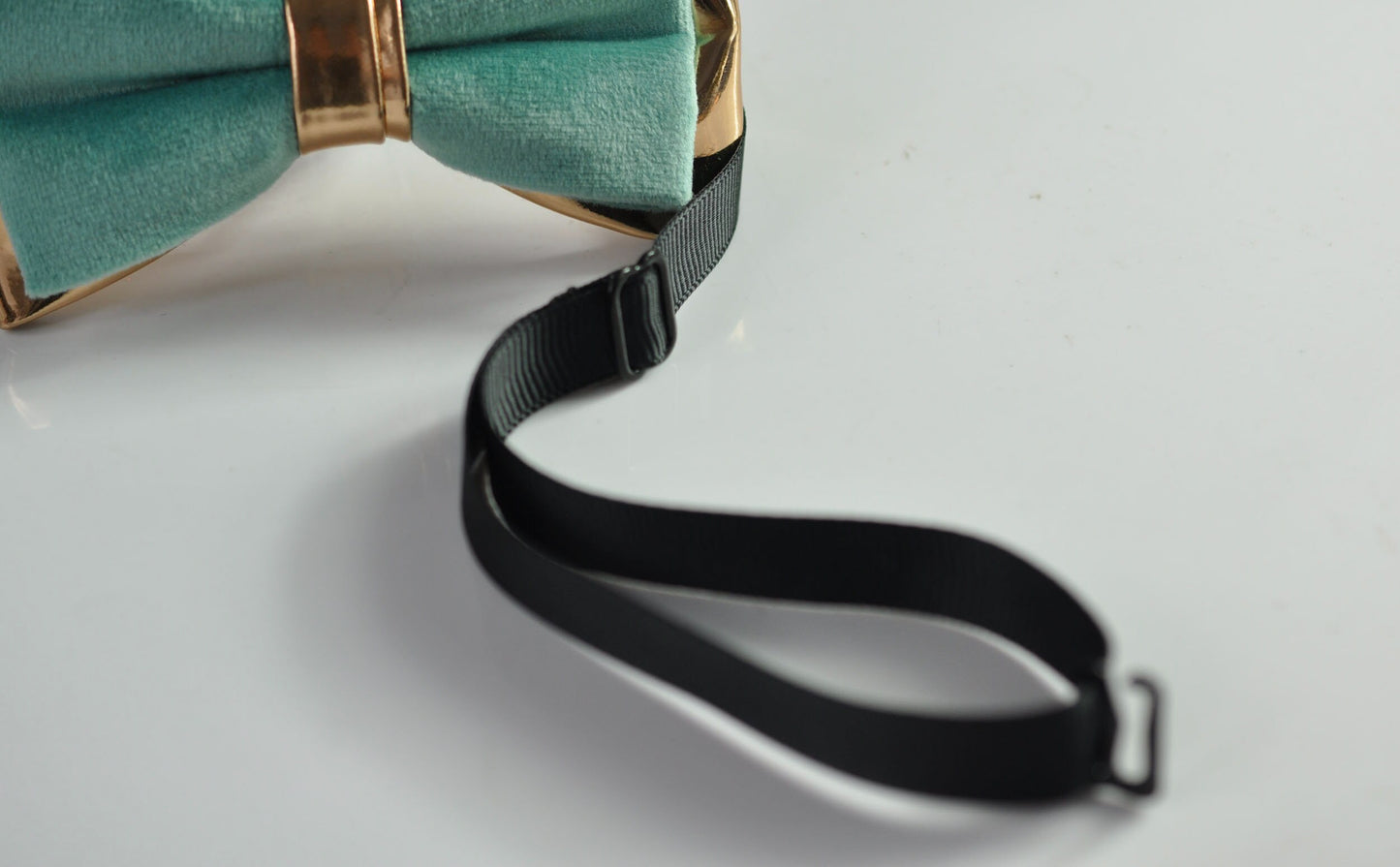 Sage Green Velvet + Rose Gold Faux Leather Pre tied Bow tie Bowtie for Men Adult / Youth Teenage / Boy Kids / Baby Infant