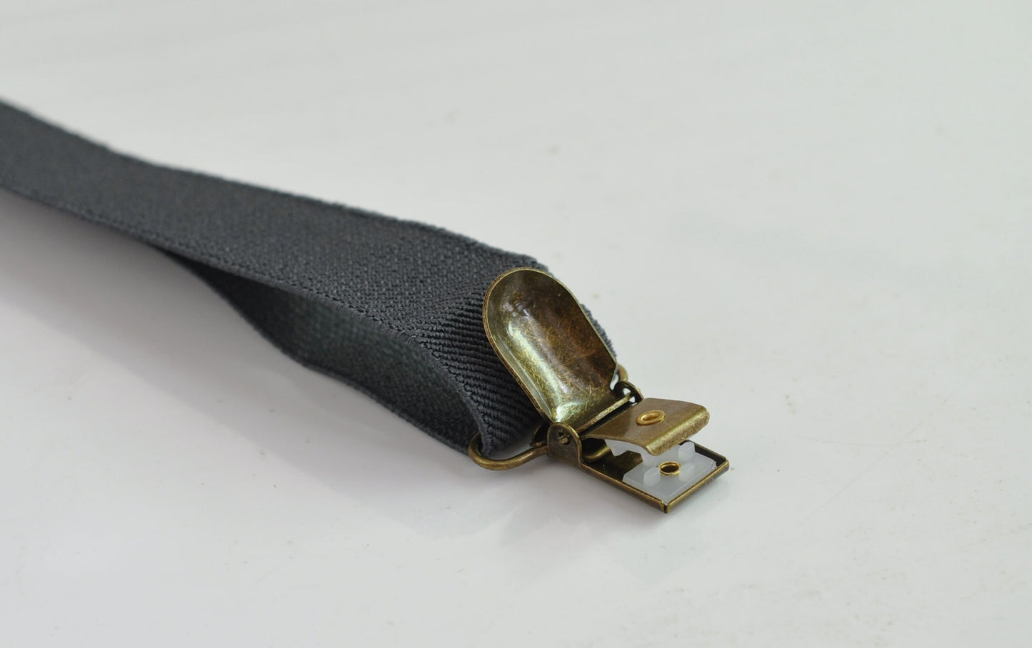 Silver Grey Dark Grey 25MM Elastic Y-Back Suspenders Braces Bronze Metal Clips for Men Adult / Youth Teenage / Kids Boy /Toddler Baby Infant