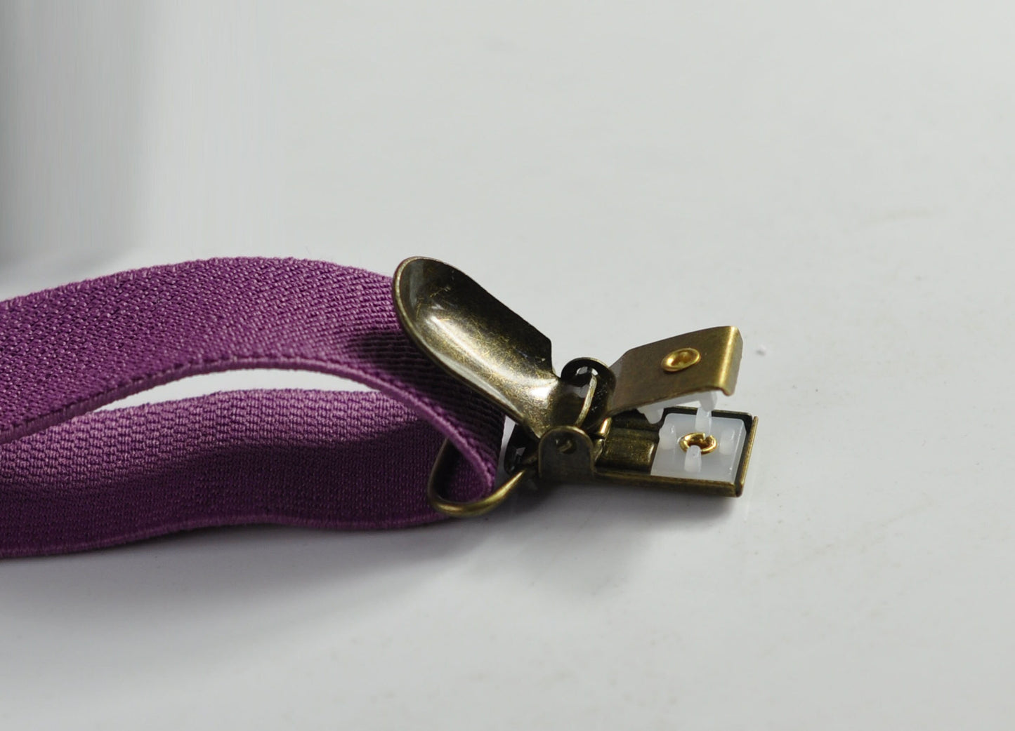Orchid Purple 25MM Elastic Y-Back Suspenders Braces Bronze Metal Clips for Men Adult / Youth Teenage / Kids Boy /Toddler Baby Infant