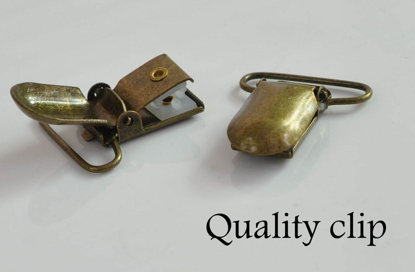 White 25MM Elastic Y-Back Suspenders Braces Bronze Metal Clips for Men Adult / Youth Teenage / Kids Boy /Toddler Baby Infant