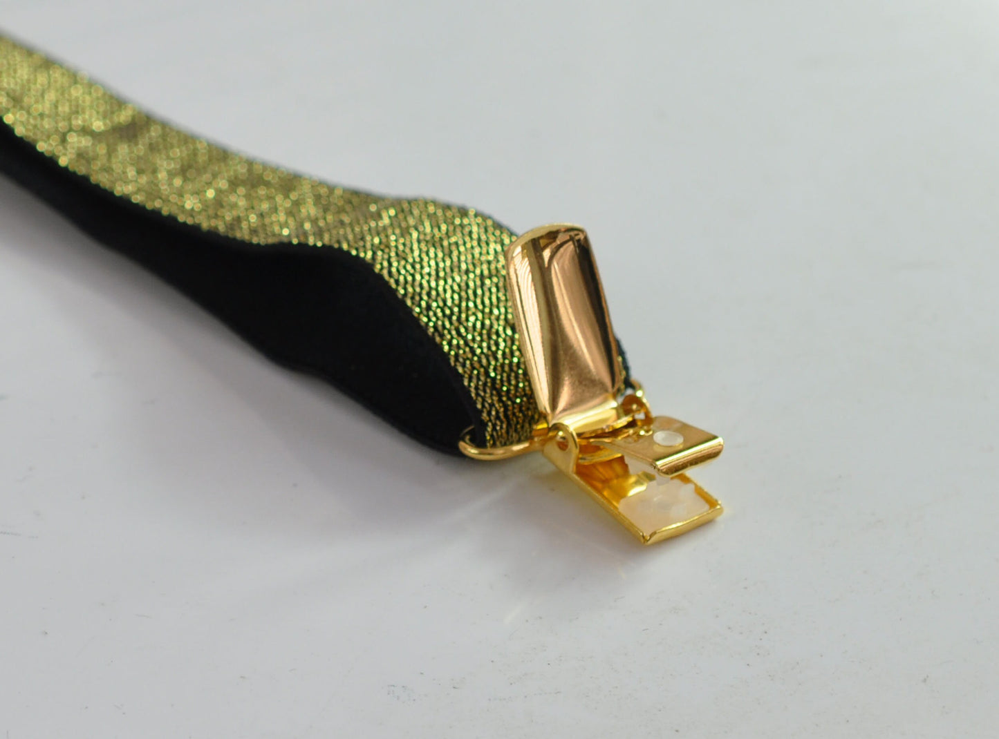 25mm Y-back Gold Golden Black Shining Elastic Suspenders Braces Golden Clips for Men Adult / Youth Teenage / Boy Kids / Baby Infant Toddler