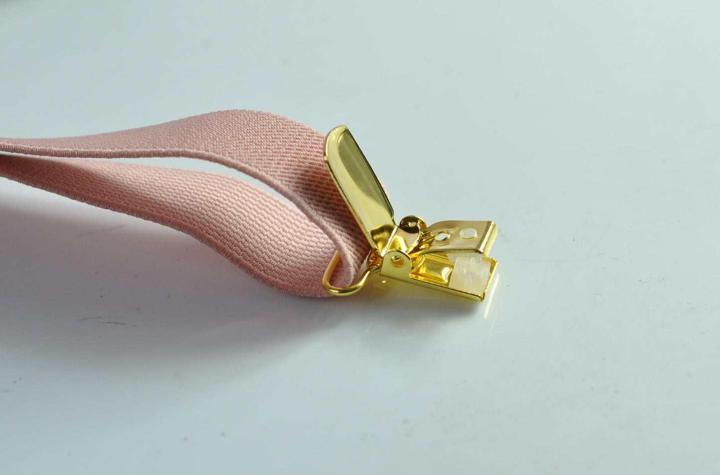 Dusty Rose Pink Blush Pink 25MM Elastic Y-Back Suspenders Braces Gold Golden Metal Clips for Men / Youth / Kids Boy /Toddler Baby Infant