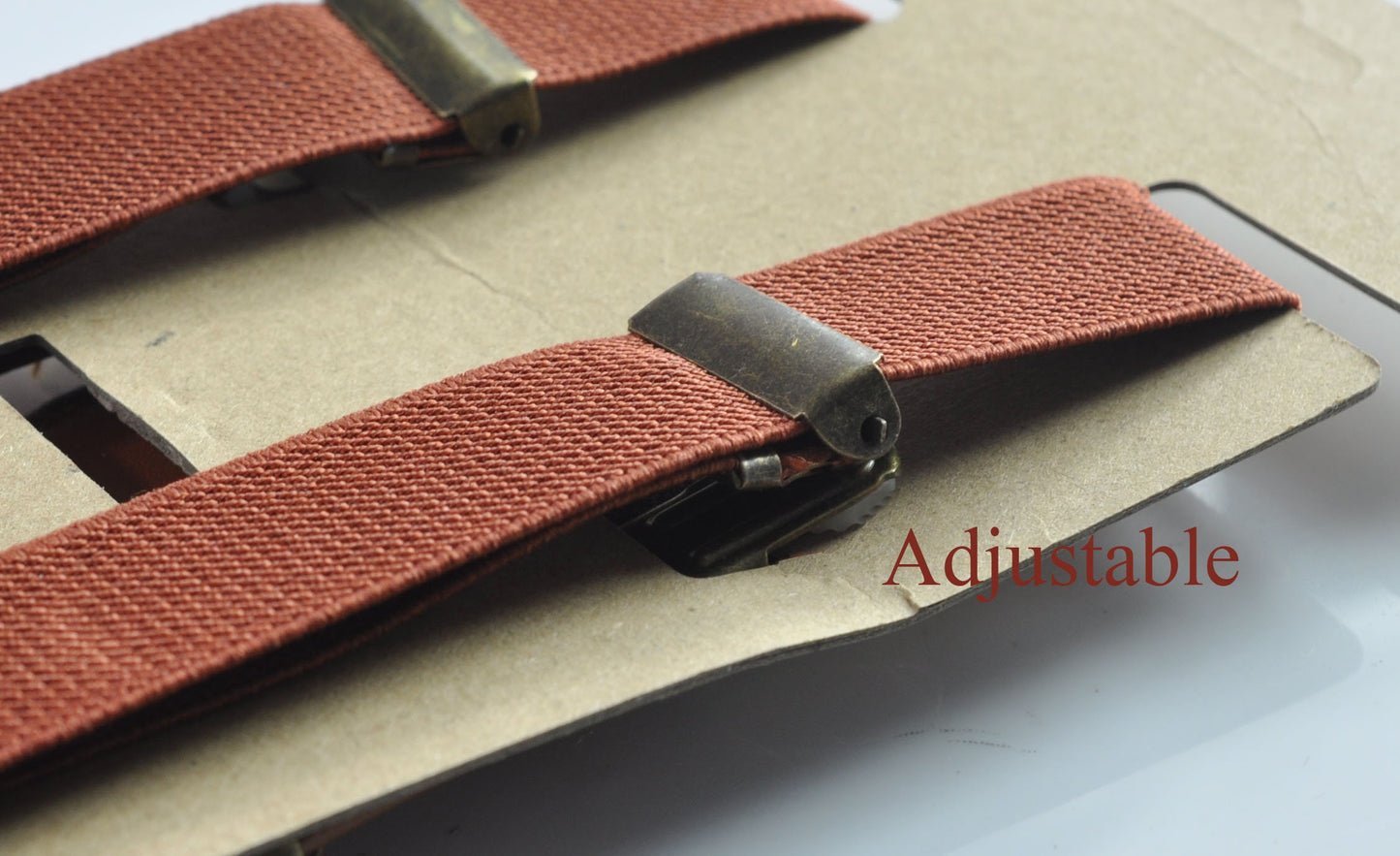 Black White Sheet Music Notes and Burnt Orange Linen Bow tie Bowtie + RUST Suspenders Braces for Men/ Youth/ Boys Kids / Baby Infant Toddler