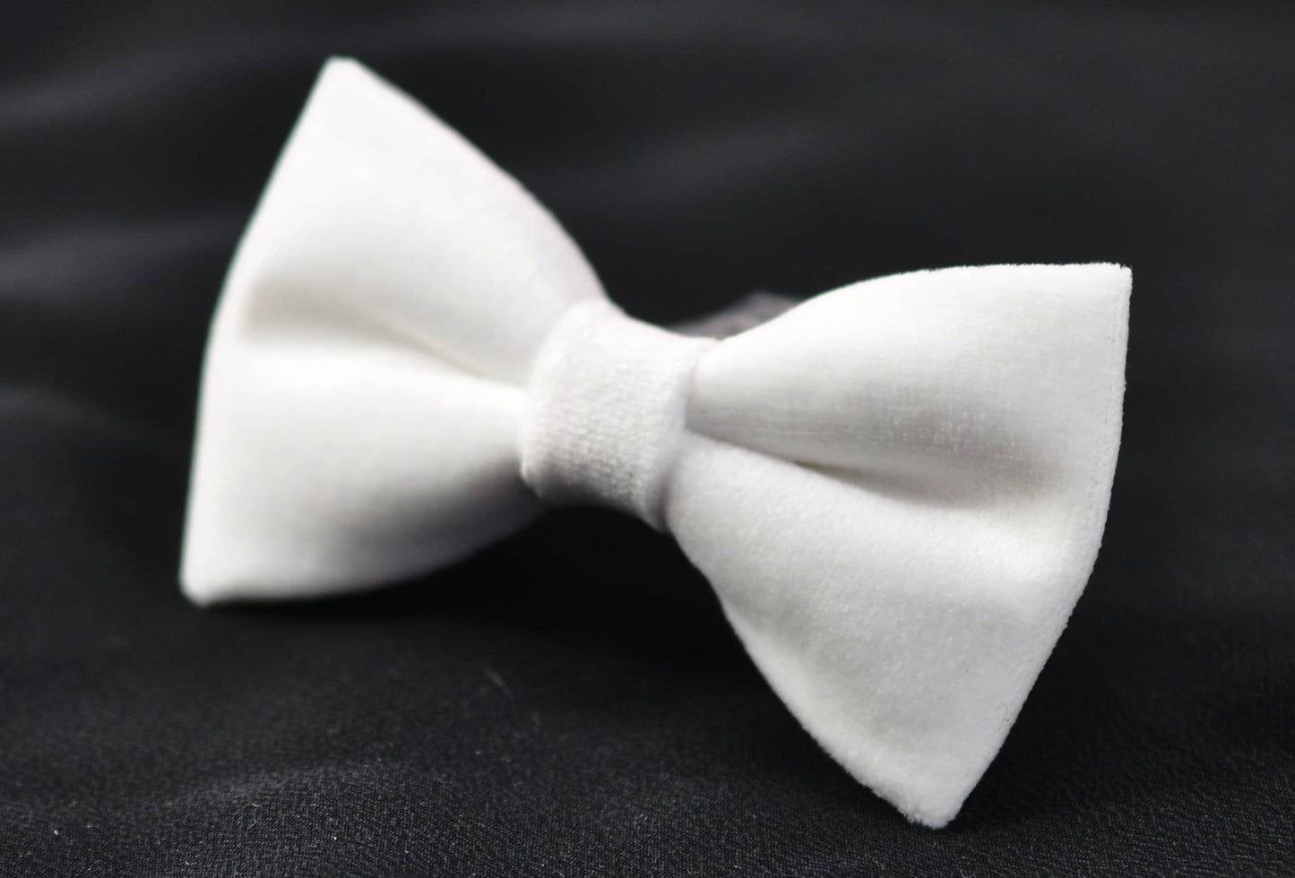 White Solid Velvet Bow tie + White Elastic Suspenders Braces for baby infant toddler / Boy Kids / Youth Teenage / Men Adult