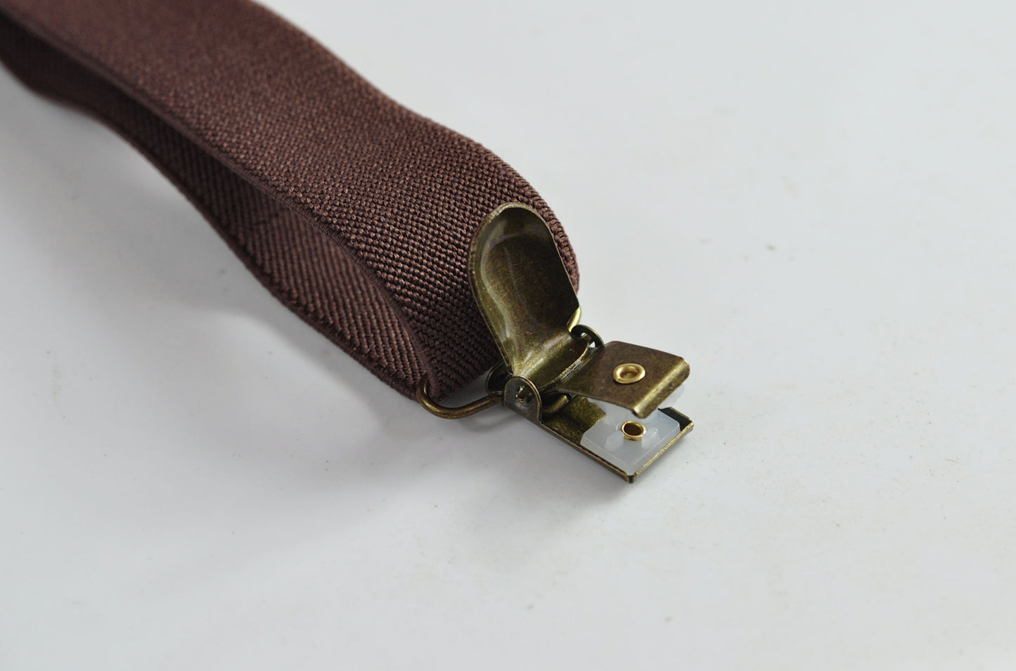 Dark Brown Coffee Chocolate 25MM Elastic Y-Back Suspenders Braces Bronze Metal Clips for Men Adult / Youth / Kids Boy /Toddler Baby Infant