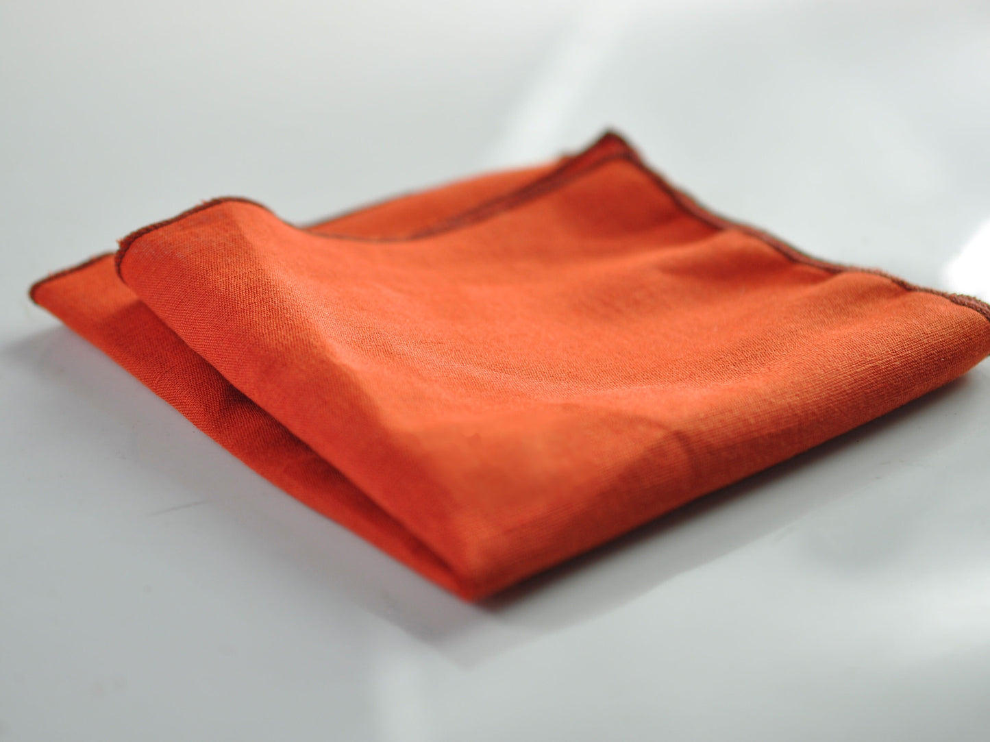 Burnt Orange Linen Pocket Square Wedding Formal Hanky Handkerchief for Men / Youth / Boy Kids / Baby Infant Toddler