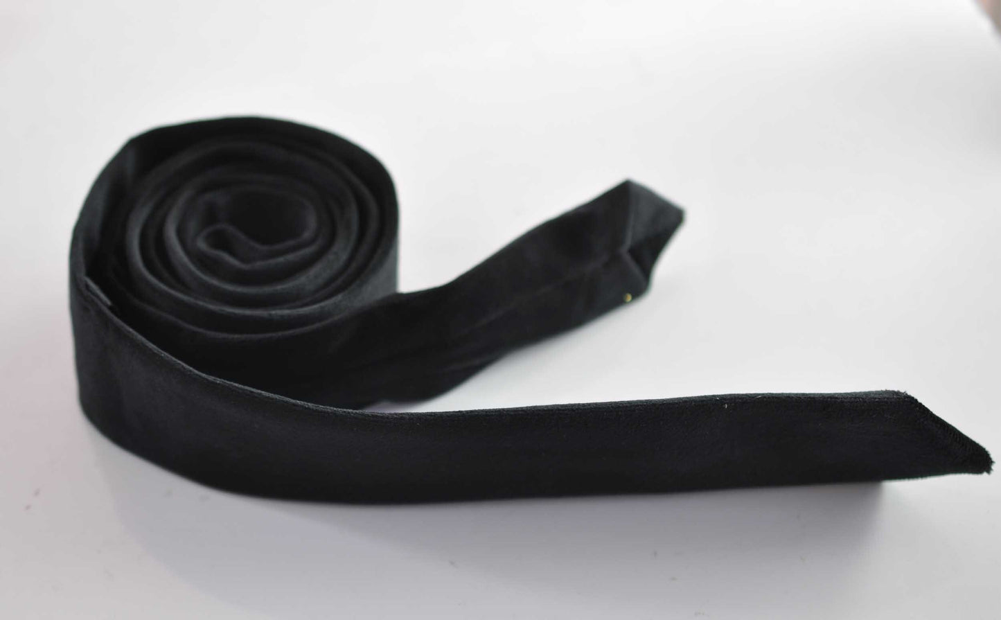 Men Women Unisex BLACK Skinny 100% Velvet Necktie Neck Tie for Wedding Party Prom