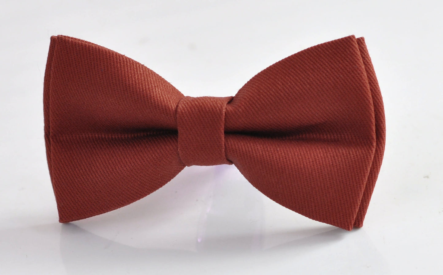 Cinnamon Terracotta Red Brown Pretied Cotton Bow tie + Tan Faux Leather Suspenders for Baby infant toddler / Kids Boy / Youth Teenage