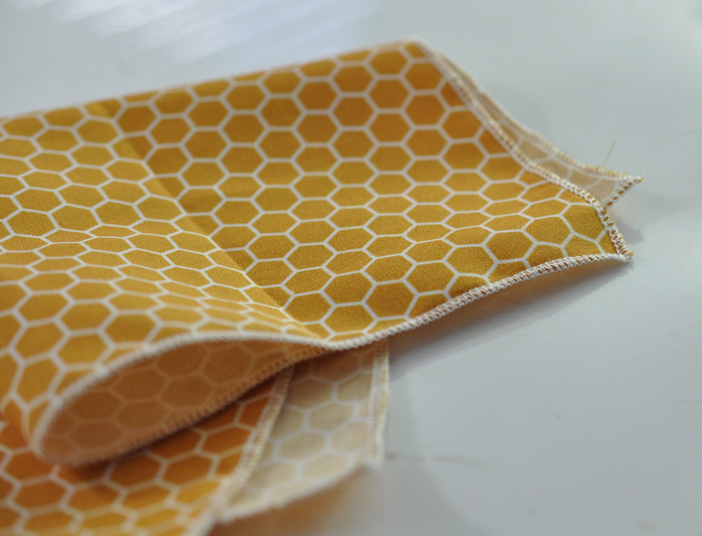 Yellow White Honeycomb Honey comb Cotton Pocket Square Wedding Formal Hanky Handkerchief for Men / Youth / Boy Kids / Baby Infant Toddler