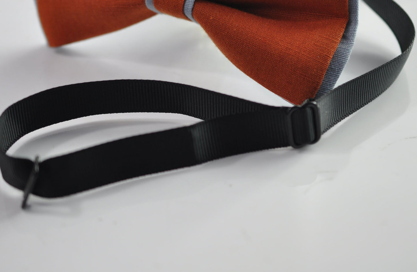 Burnt Orange and Dusty Blue Linen Cotton Pre tied Bow tie Bowtie for Men Adult / Youth Teenage / Boy Kids / Baby Infant