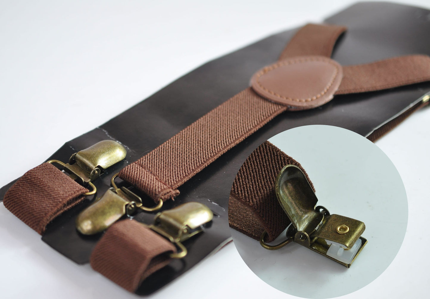 Navy Blue and Burnt Orange Linen Bow tie Bowtie + Brown Suspenders Braces for Men / Youth Teenage/ Boys Kids / Baby Infant Toddler