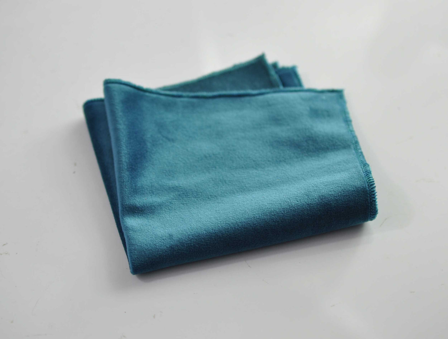 Teal Blue Velvet Pocket Square Hanky Handkerchief Wedding for Men / Youth / Boys Kids / Baby Infant Toddler